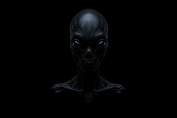 A Realistic Render of A Dark Alien Being in Space