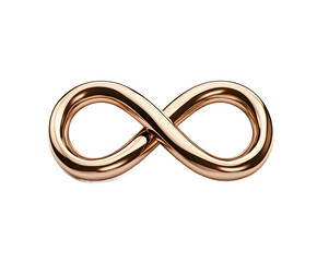 3D Golden Infinity Symbol Isolated on White Background