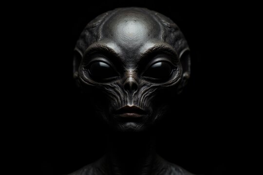 A Dark Artistic Portrait of an Alien Extraterrestrial Being