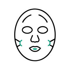Fototapeta premium Facial mask illustration with skincare elements