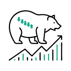 Bear illustration showing market trends and fluctuations
