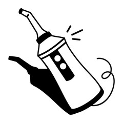 A hand drawn icon of water flosser 

