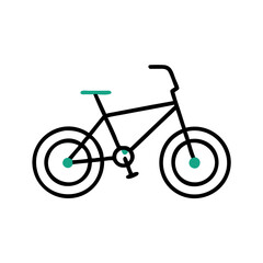 Obraz premium Bicycle illustration with simple design and colorful details, bicycle sale, bicycle parking, bike path