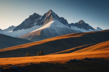 the mountain is brown