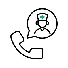 Nurse on phone providing medical consultation, calling a nurse, communicating with a medical professional