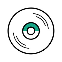 Vinyl record spinning on a white background