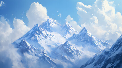 Obraz premium Majestic snowcapped mountain range wallpaper breathtaking views in nature's paradise