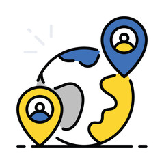 Friend Location vector filled outline icon. EPS 10 file