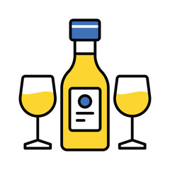 Wine vector filled outline icon. EPS 10 file