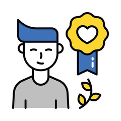 Favourite Person vector filled outline icon. EPS 10 file