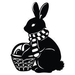 April Easter silhouette design vector for easter day.