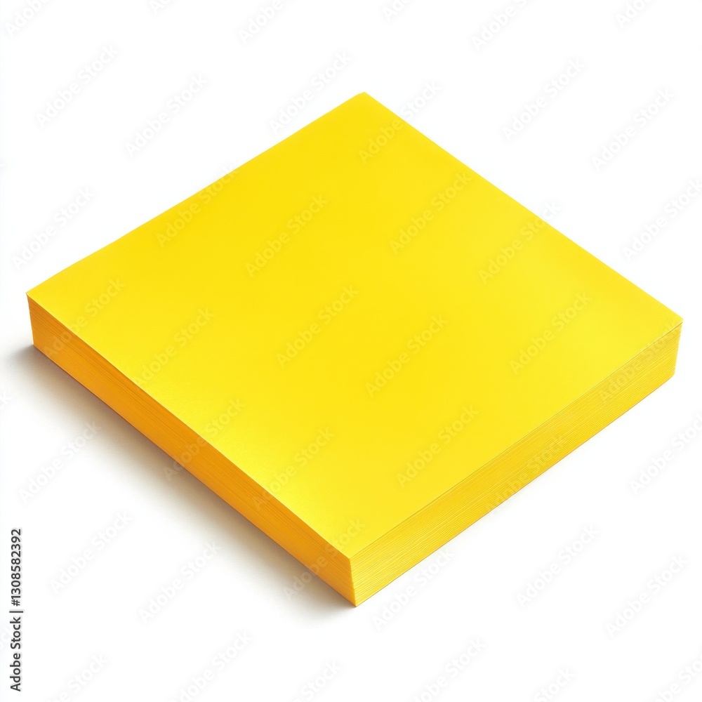 Poster Bright yellow sticky note pad lying flat on a clean surface for organizing and reminders in any workspace