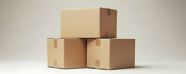 Stacked Cardboard Boxes, Studio Shot