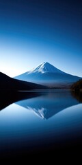 Fototapeta premium Majestic mount fuji reflection at sunrise