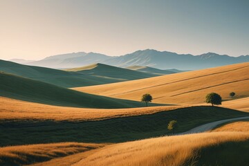 Obraz premium a grassy field