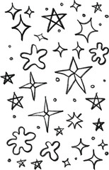 Doodle brush stroke paint grunge hand drawn template watercolor collection line art abstract school paint music