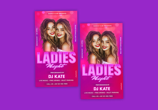 Ladies Night, Editable Social Media Story for Club, Disco and Upcoming Night Parties.