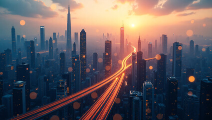 Fototapeta premium Future Metropolis: The Evolution of Urban Innovation