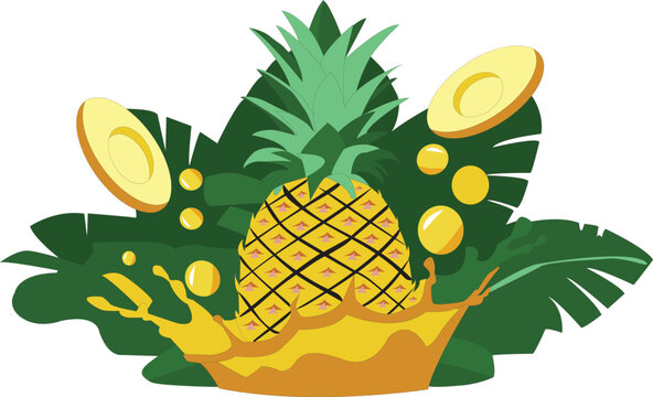 A Fruits Drink Pinpale Hand drwing Minimalist color