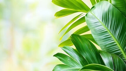 Obraz premium Lush Green Tropical Leaves Background