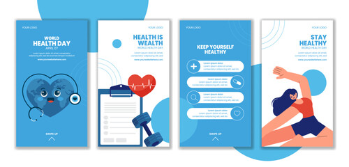 Hand-Drawn Social Media Stories Template for World Health Day