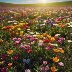 field of tulips