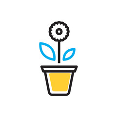 Multi color icon for plant
