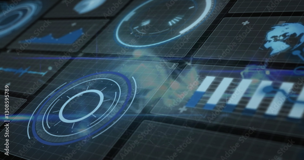 Poster image of scopes and digital data processing over screens