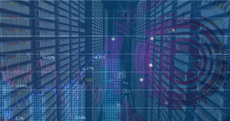 Image of financial data processing over computer servers