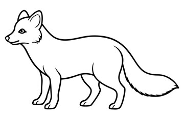 Elegant Arctic Fox Outline