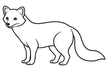 Elegant Arctic Fox Outline