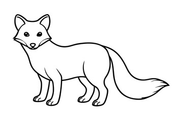 Elegant Arctic Fox Outline