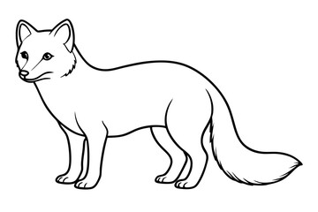 Elegant Arctic Fox Outline