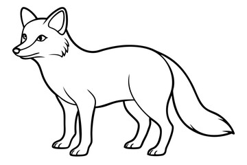 Elegant Arctic Fox Outline