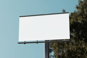 Mockup of a outdoor billboard against the evening sky