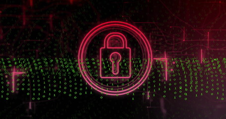 Image of padlock over binary coding
