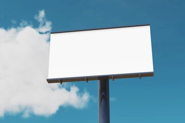 Mockup of a outdoor billboard against the evening sky