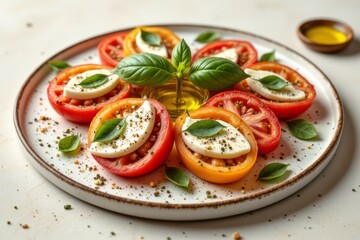 Tomato and Mozzarella Salad with Basil and Olive Oil