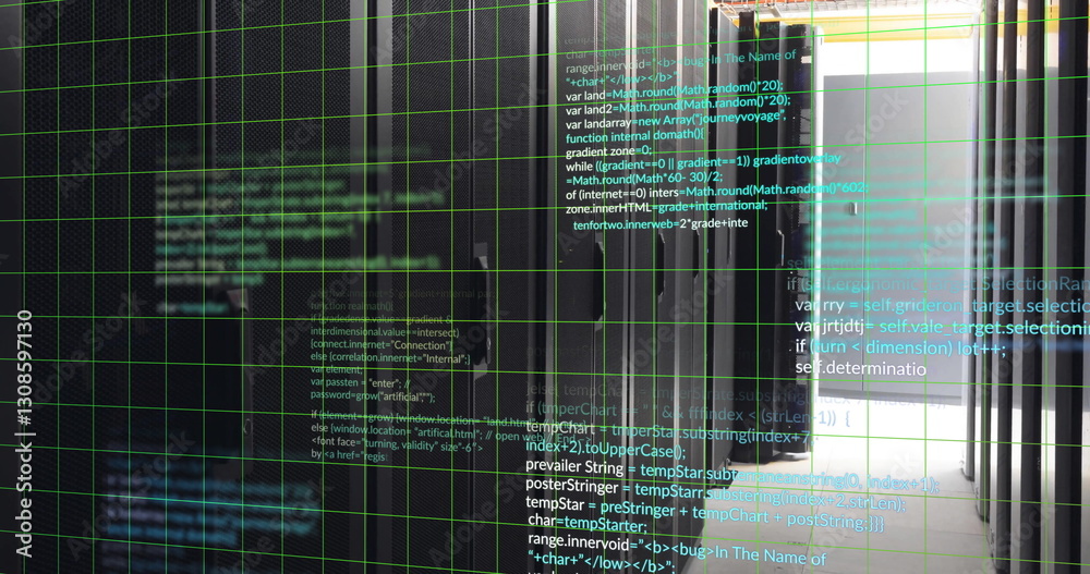 Poster image of digital data processing over computer servers