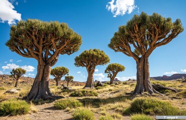 Desert Trees Under Sunny Sky