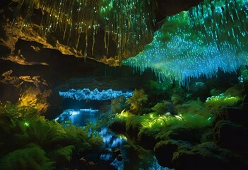 Glowworm Grotto in cave