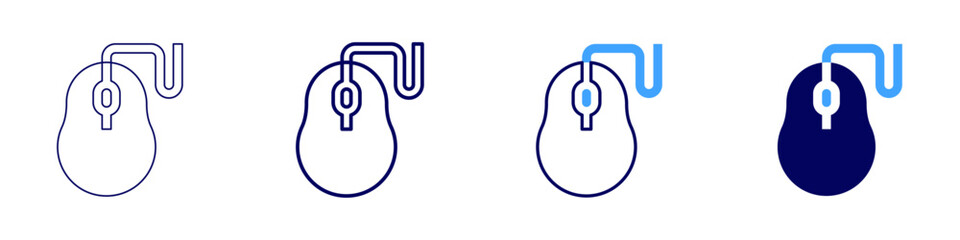 Mouse cover icon in 4 different styles. Thin Line, Line, Bold Line, Duotone. Duotone style. Editable stroke