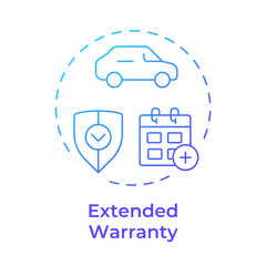 Extended warranty blue gradient concept icon. Security, protection. Monthly calendar. Round shape line illustration. Abstract idea. Graphic design. Easy to use in infographic, presentation