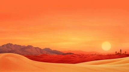 Sunset over desert dunes scenic landscape tranquil environment