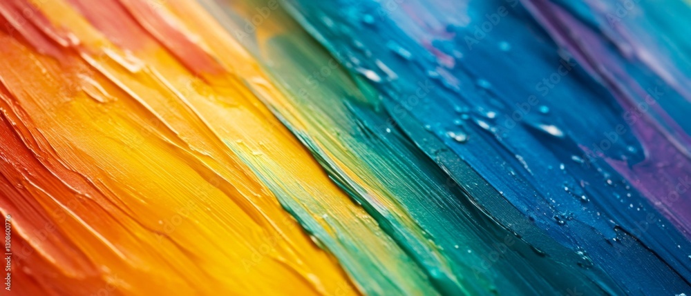 Poster closeup of abstract rough colorful multicolored rainbow colors art painting texture background banne