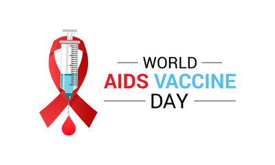 Vector illustration of World AIDS Vaccine Prevention and awareness Day is celebrated every year in may. Celebrate Aids vaccine day. Banner poster, flyer and background design template.