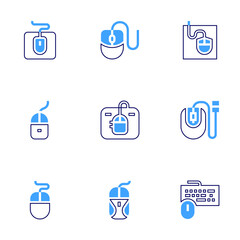 Mouse icon set. Bold line style. Duotone colors. Editable stroke. mouse, keyboard and mouse, computer mouse