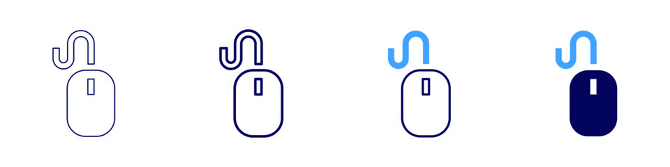 Mouse lighting effects icon in 4 different styles. Thin Line, Line, Bold Line, Duotone. Duotone style. Editable stroke