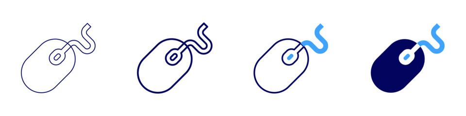 Mouse optimization icon in 4 different styles. Thin Line, Line, Bold Line, Duotone. Duotone style. Editable stroke