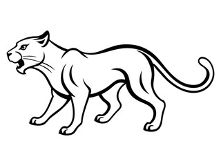 Fototapeta premium Running Cheetah silhouette monochrome color. Symbol of vitality. Creative design. Vector illustration